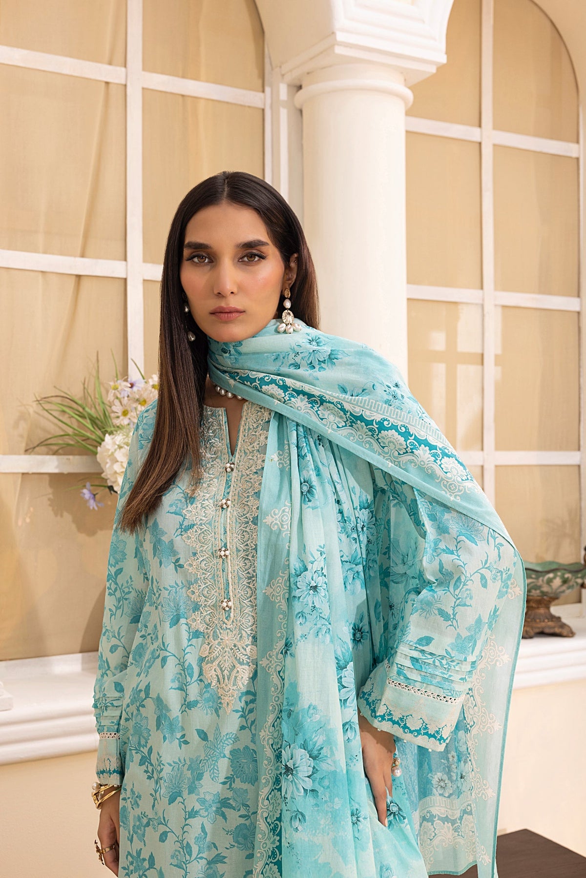 LSM | Embroidered and Printed Lawn | LG-MM-0221 by LSM - Designer Dress - Type: Ladies Clothes - Available at Libayah - 100% Original