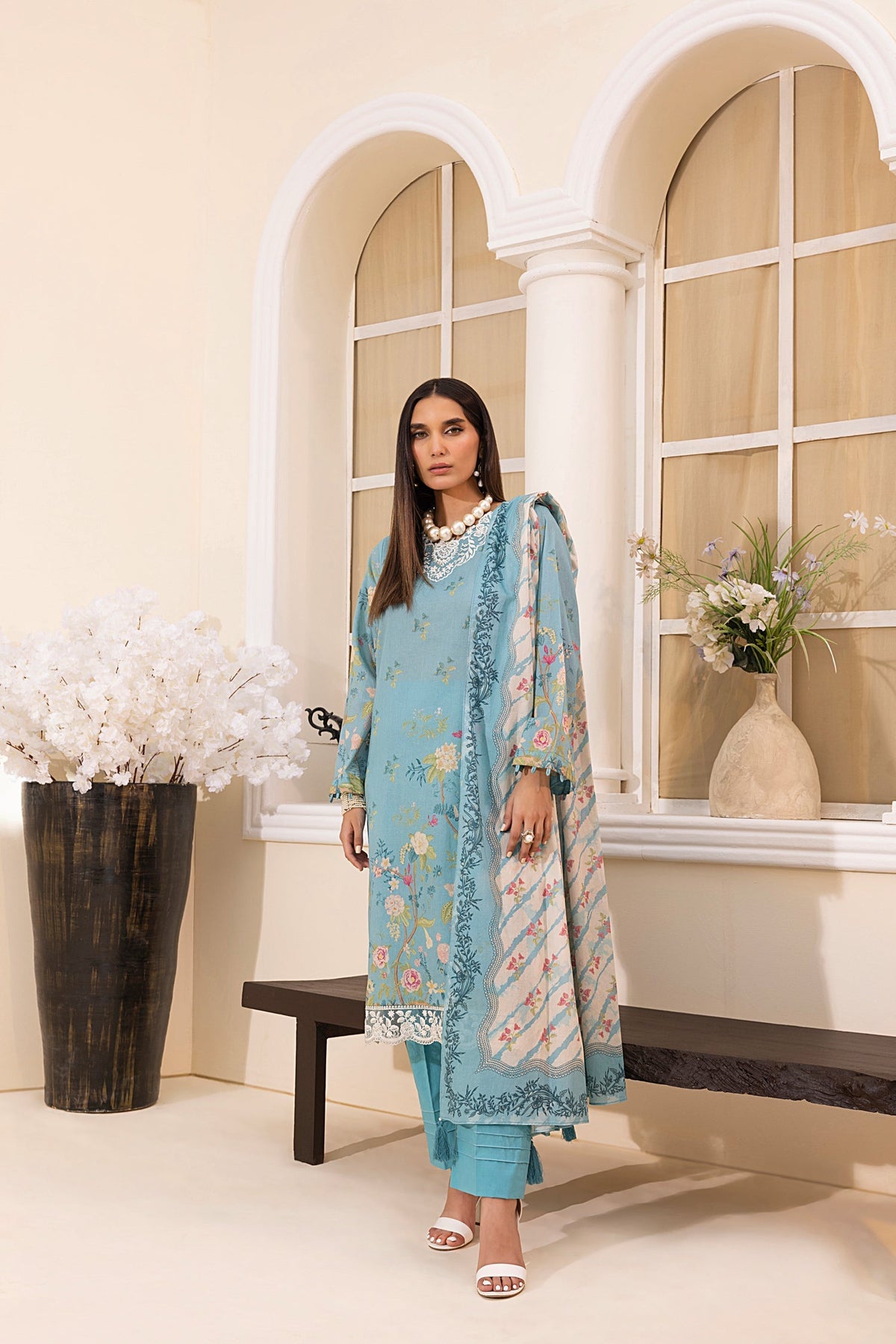 LSM | Embroidered and Printed Lawn | LG-MM-0222 by LSM - Designer Dress - Type: Ladies Clothes - Available at Libayah - 100% Original