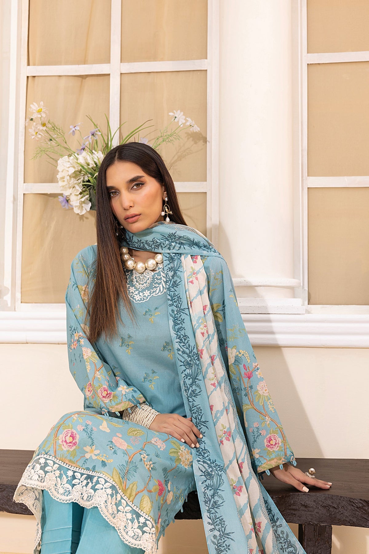 LSM | Embroidered and Printed Lawn | LG-MM-0222 by LSM - Designer Dress - Type: Ladies Clothes - Available at Libayah - 100% Original