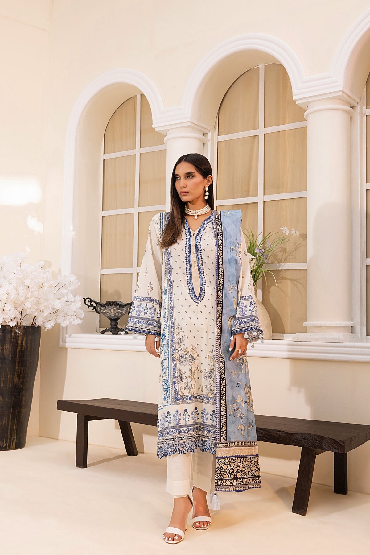 LSM | Embroidered and Printed Lawn | LG-MM-0223 by LSM - Designer Dress - Type: Ladies Clothes - Available at Libayah - 100% Original