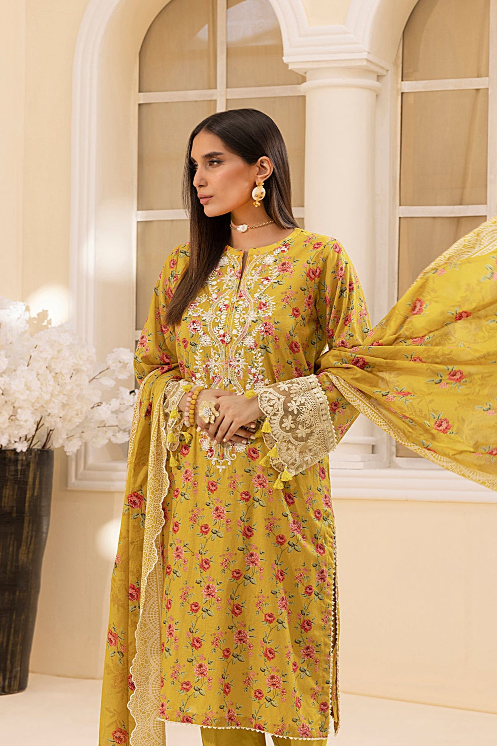 LSM | Embroidered and Printed Lawn | LG-MM-0226 by LSM - Designer Dress - Type: Ladies Clothes - Available at Libayah - 100% Original