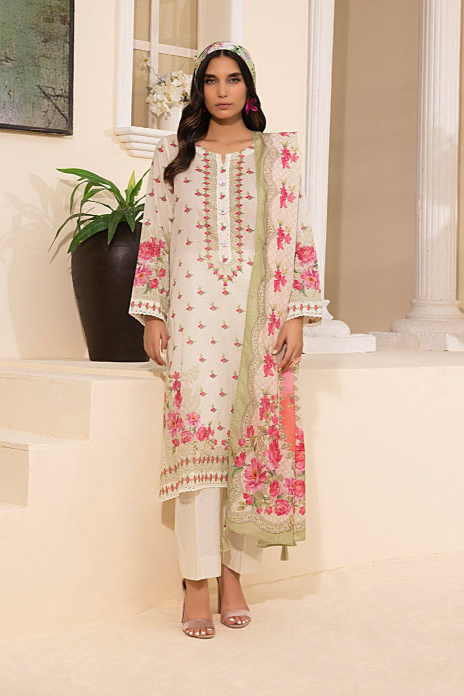 LSM | Embroidered and Printed Lawn | LG-MM-0245 by LSM - Designer Dress - Type: Ladies Clothes - Available at Libayah - 100% Original