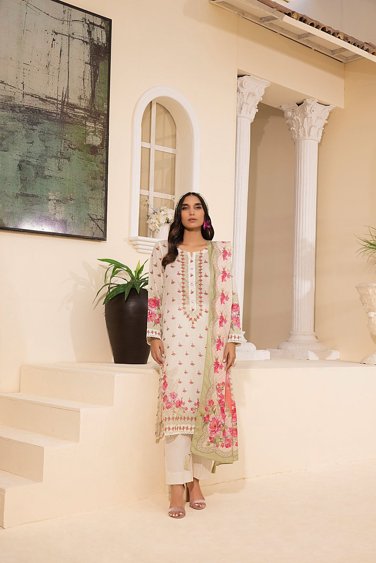 LSM | Embroidered and Printed Lawn | LG-MM-0245 by LSM - Designer Dress - Type: Ladies Clothes - Available at Libayah - 100% Original