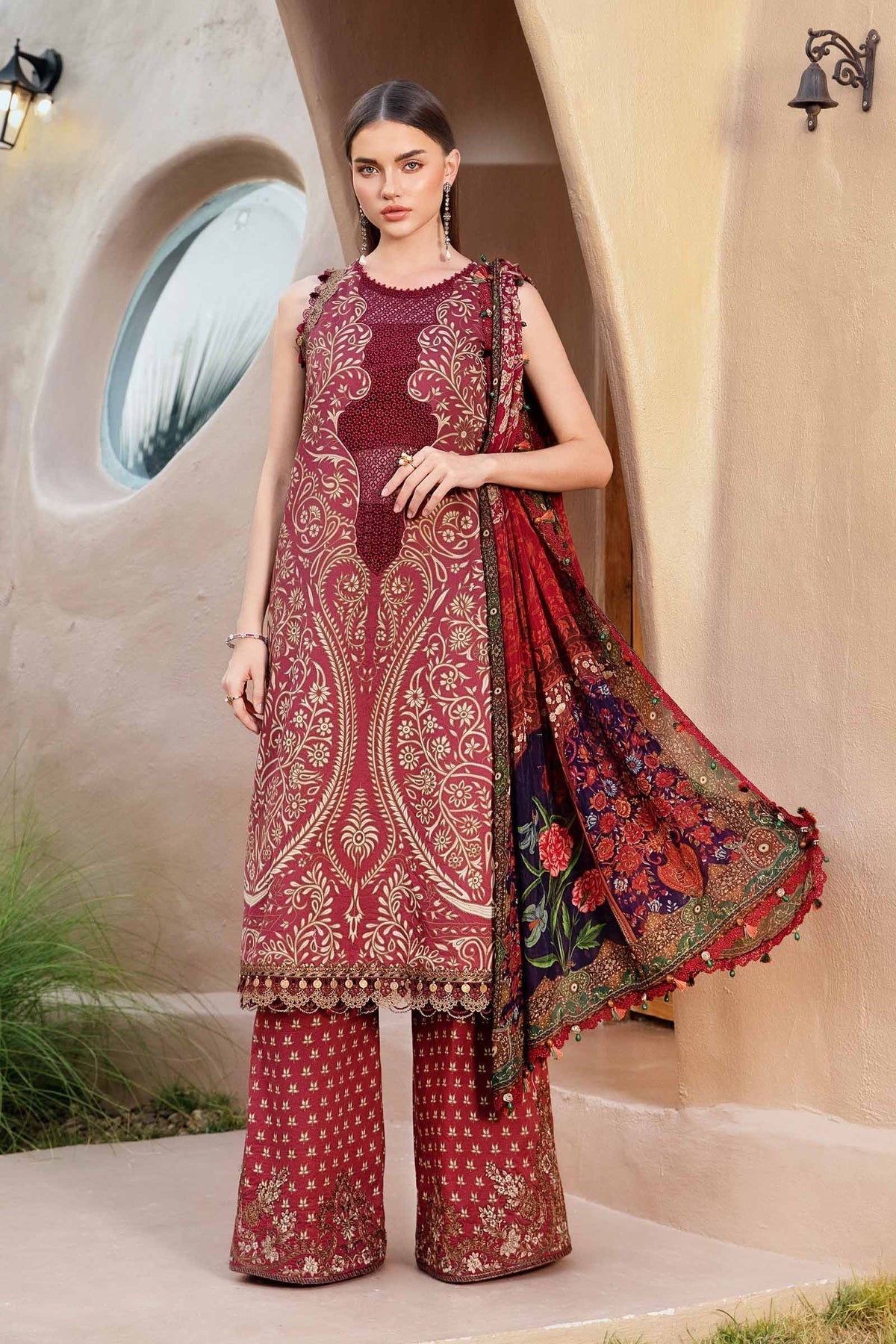 Maria B | M Prints 25 | MPT-2512-A by Maria B - Designer Dress - Type: Ladies Clothes - Available at Libayah - 100% Original