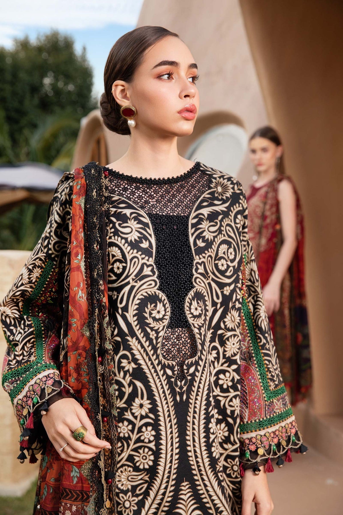 Maria B | M Prints 25 | MPT-2512-B by Maria B - Designer Dress - Type: Ladies Clothes - Available at Libayah - 100% Original