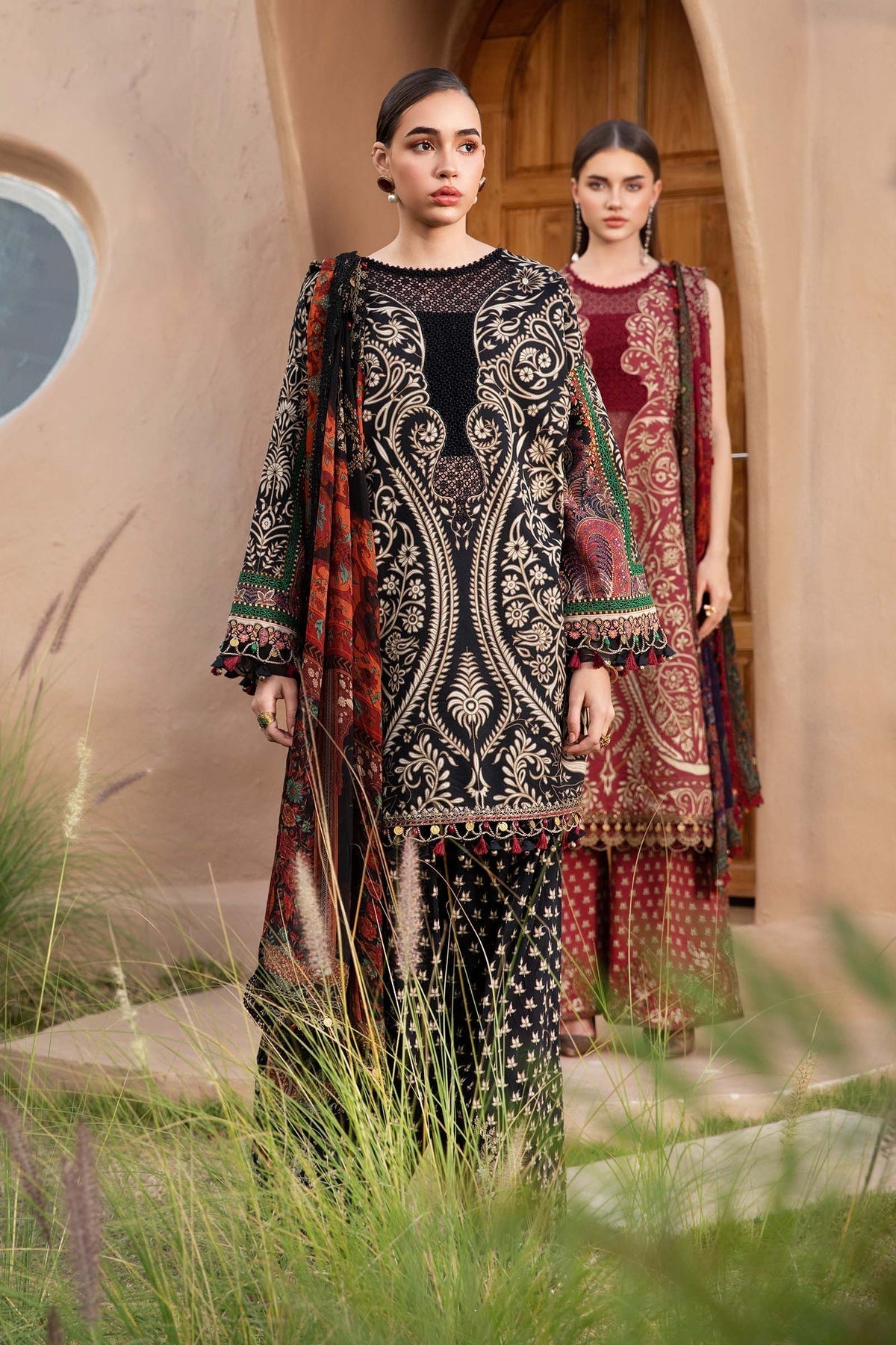 Maria B | M Prints 25 | MPT-2512-B by Maria B - Designer Dress - Type: Ladies Clothes - Available at Libayah - 100% Original
