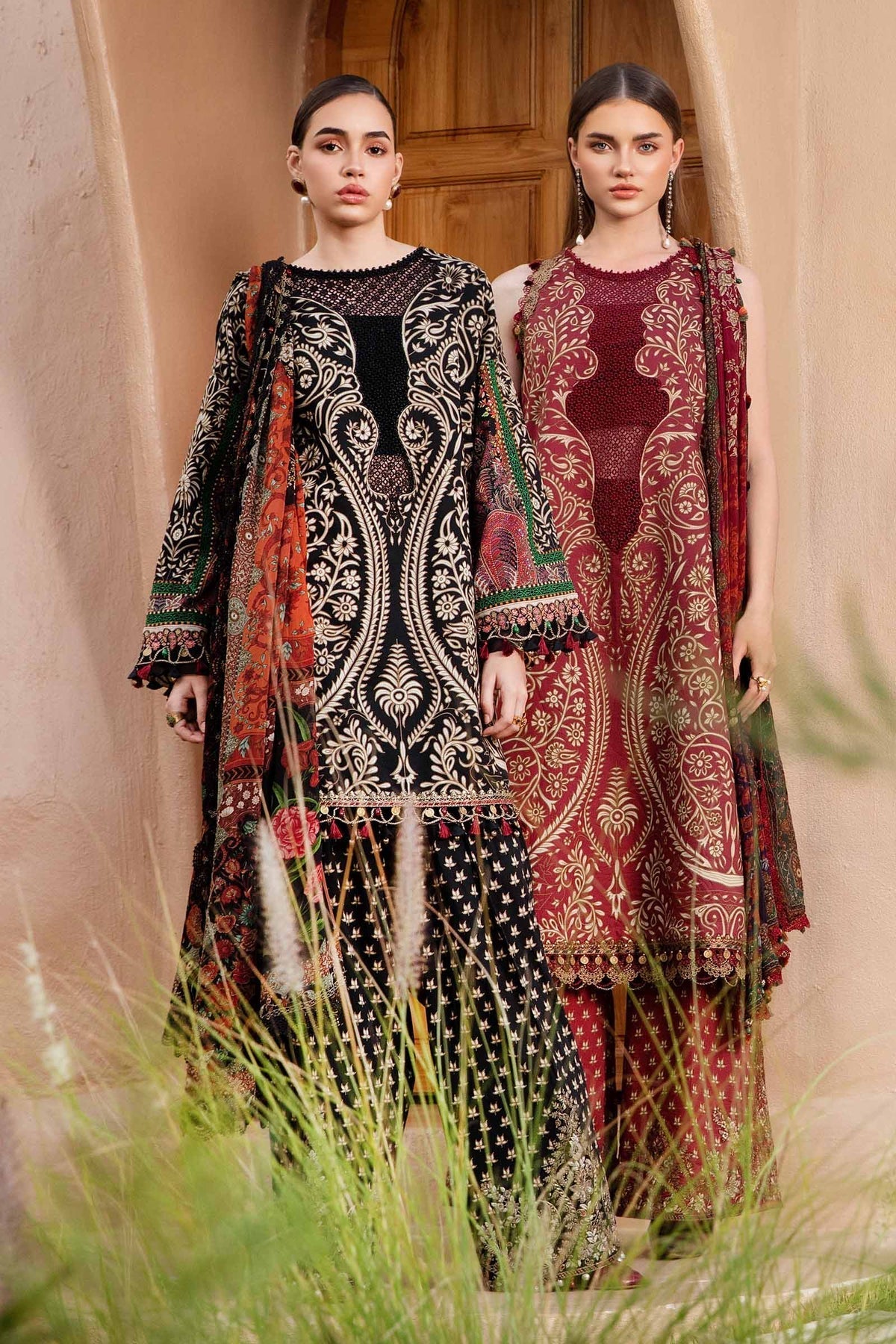 Maria B | M Prints 25 | MPT-2512-B by Maria B - Designer Dress - Type: Ladies Clothes - Available at Libayah - 100% Original