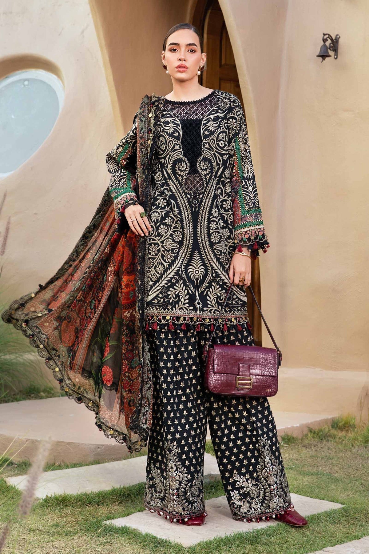Maria B | M Prints 25 | MPT-2512-B by Maria B - Designer Dress - Type: Ladies Clothes - Available at Libayah - 100% Original