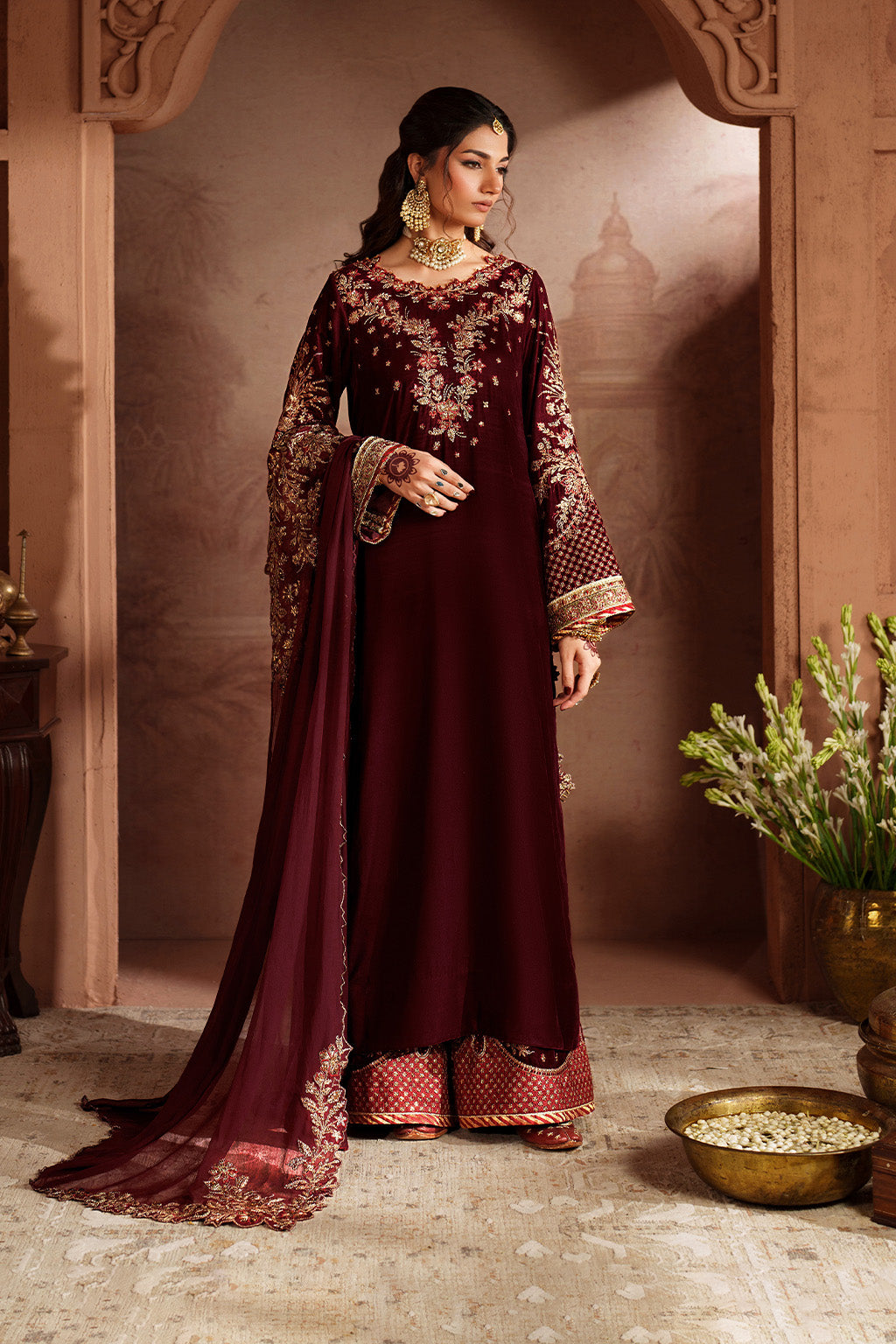 Iznik | Velvet 25 | IV-55 Embroidered Velvet by Iznik - Designer Dress - Type : Ladies Clothes - Available at Libayah - 100% Original 