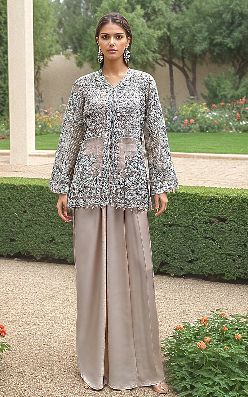 Threads and Motifs | Formal Dresses 25 | Embroidered Jacket With Skirt by Threads and Motifs - Designer Dress  - Type : Ladies Clothes - Available at Libayah - 100% Original 