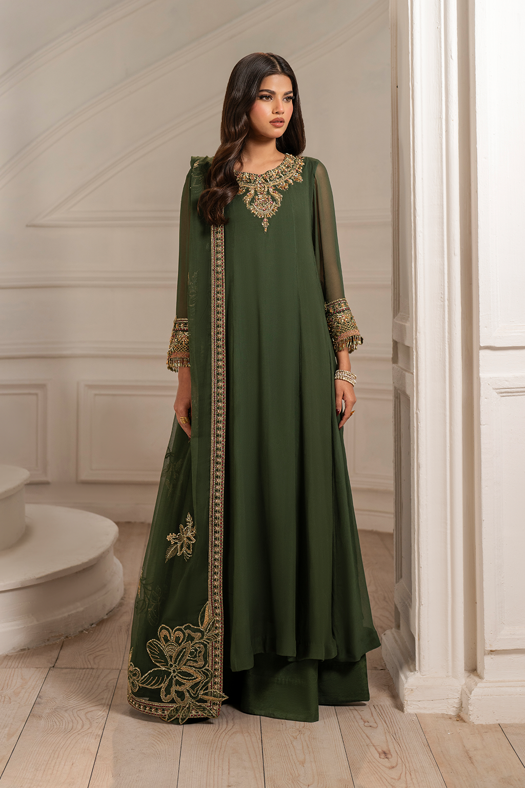 Iznik | Festive Formal |  UE-416 Embroidered Chiffon by Iznik - Designer Dress  - Type : Ladies Clothes - Available at Libayah - 100% Original 