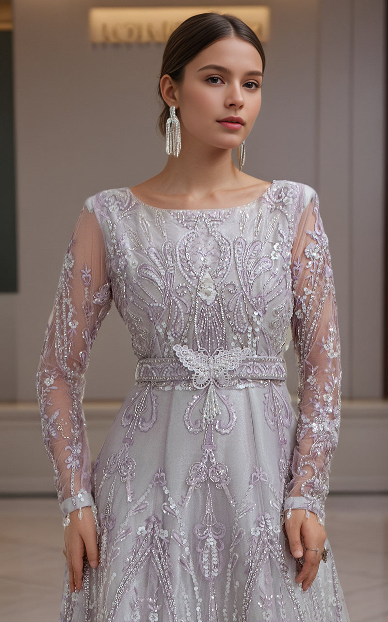 Threads and Motifs | Formal Dresses 25 | Net Embroidered Maxi by Threads and Motifs - Designer Dress  - Type : Ladies Clothes - Available at Libayah - 100% Original 