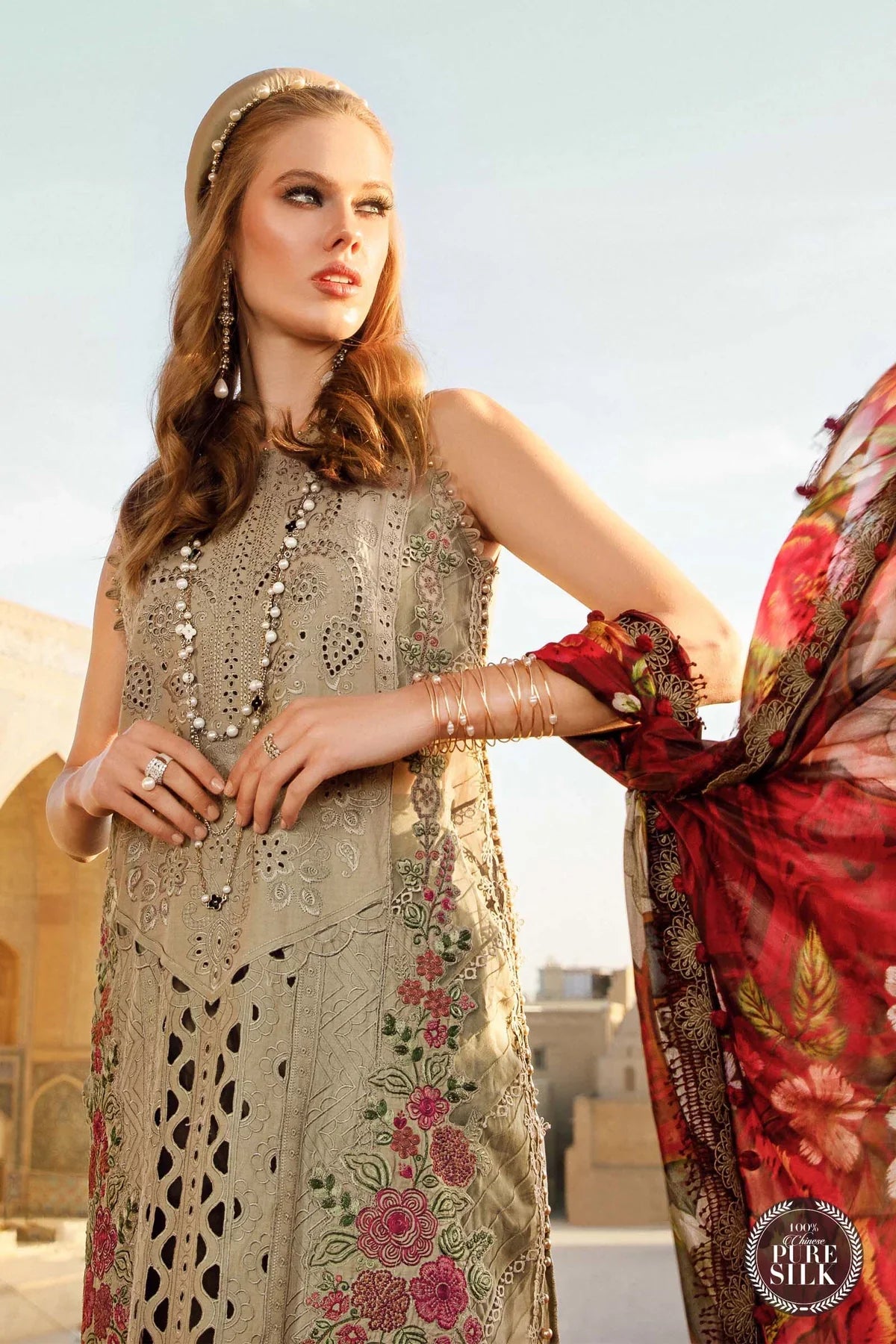 Maria B | Luxury Lawn | D-2313-A by Maria B - Designer Dress - Type: Ladies Clothes - Available at Libayah - 100% Original