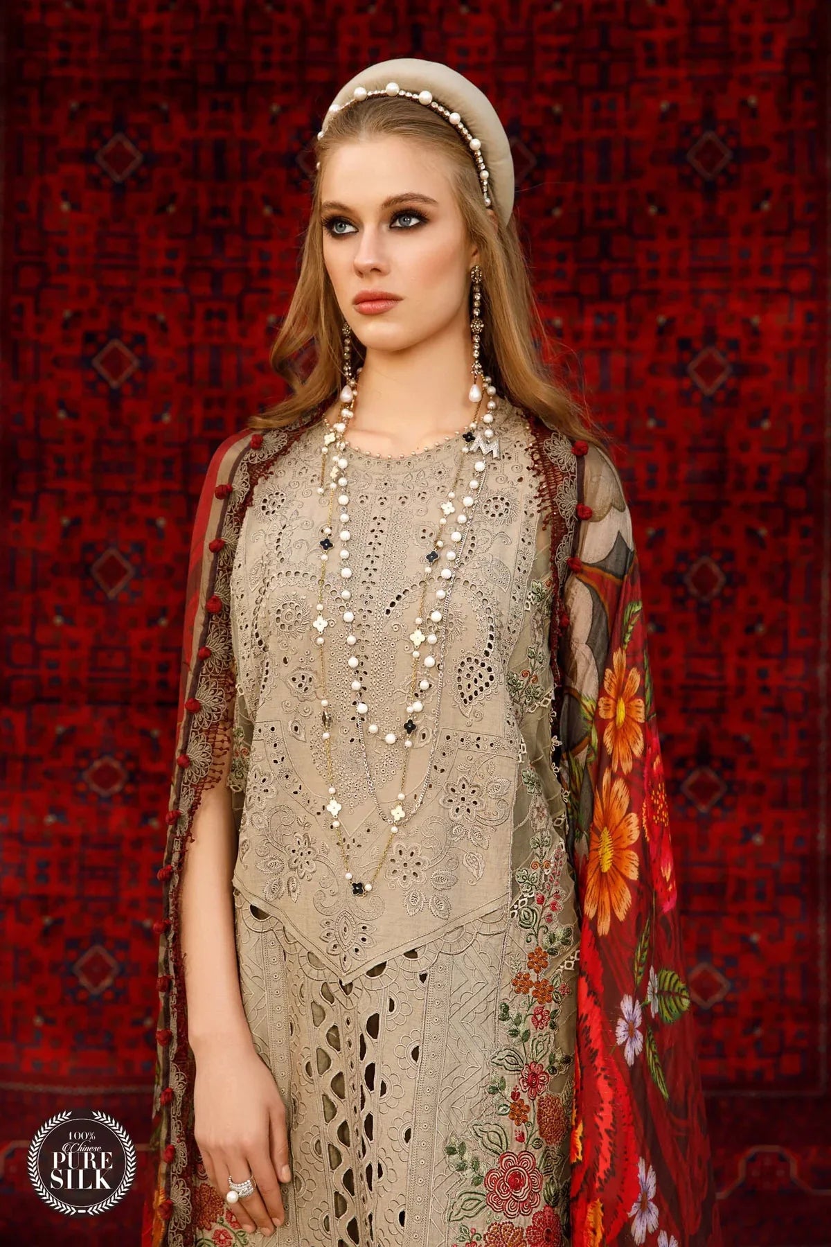 Maria B | Luxury Lawn | D-2313-A by Maria B - Designer Dress - Type: Ladies Clothes - Available at Libayah - 100% Original