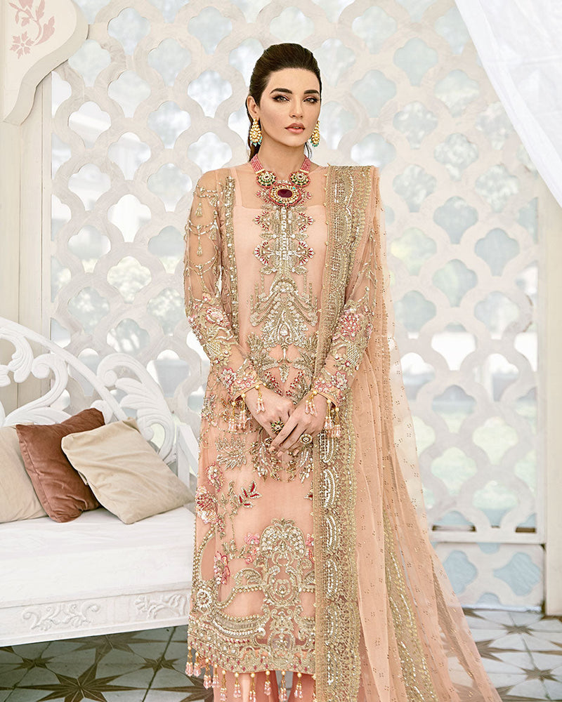 Gulaal | Wedding Formals | VOIR EMBROIDERED NET 3-PIECE SUIT WS-07 - FLEUR DE ROSE WEDDING FORMALS by Gulaal - Designer Dress - Type: Ladies Clothes - Available at Libayah - 100% Original