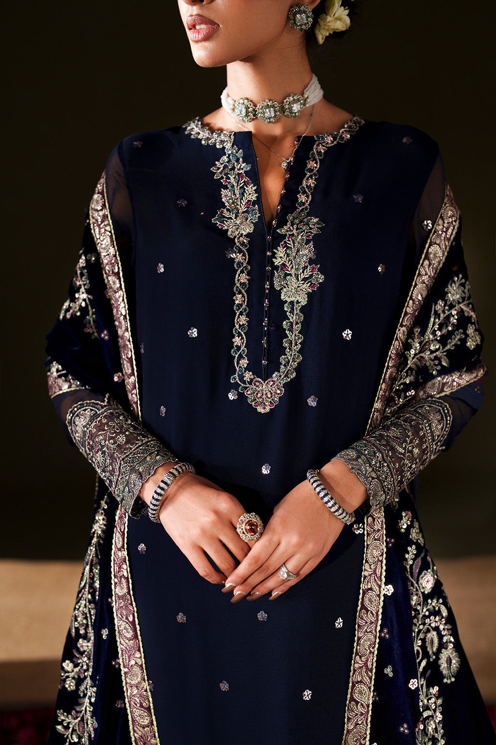 Iznik | Velvet 25 | IV-76 Embroidered Velvet by Iznik - Designer Dress - Type : Ladies Clothes - Available at Libayah - 100% Original 