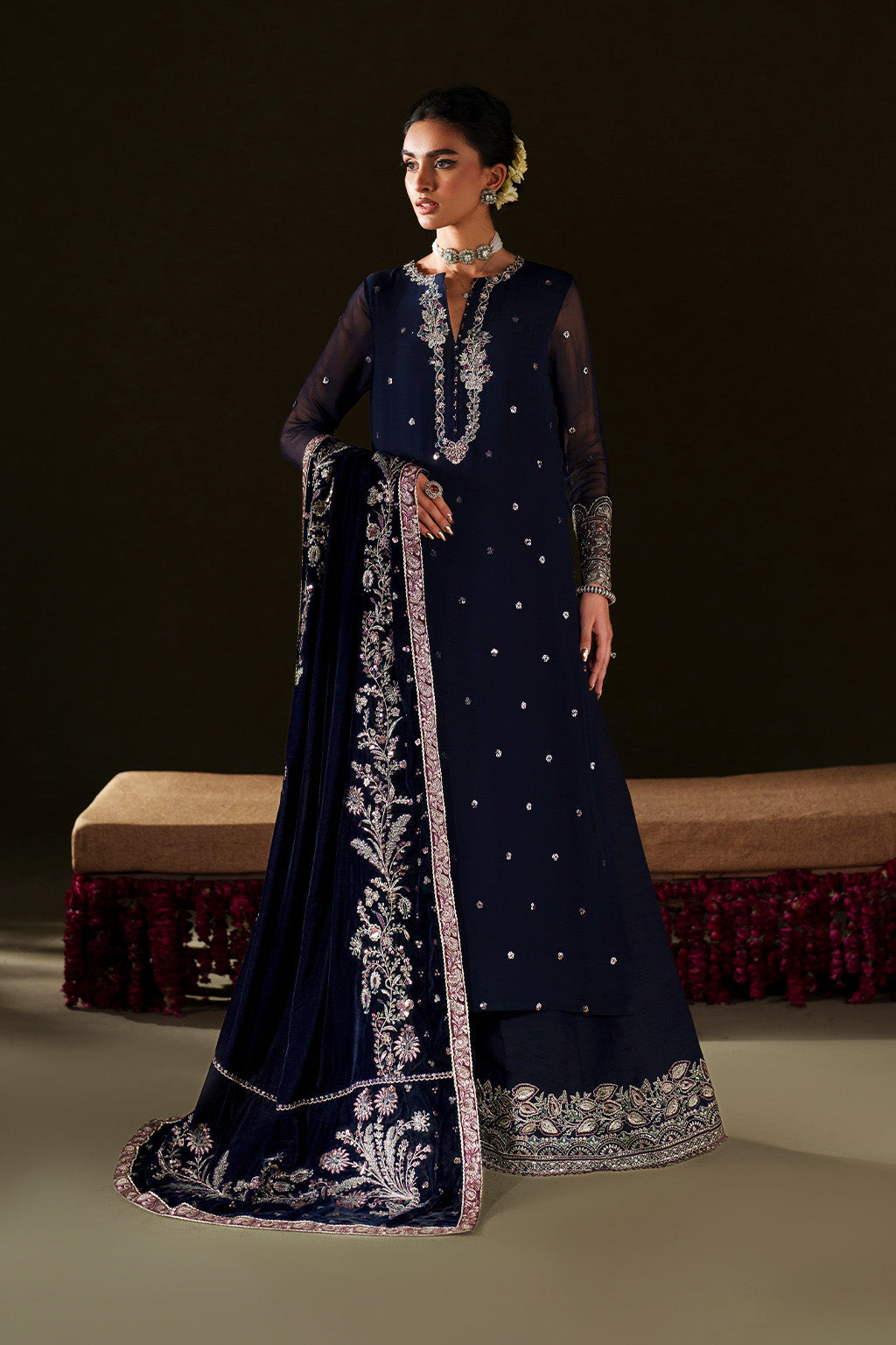 Iznik | Velvet 25 | IV-76 Embroidered Velvet by Iznik - Designer Dress - Type : Ladies Clothes - Available at Libayah - 100% Original 