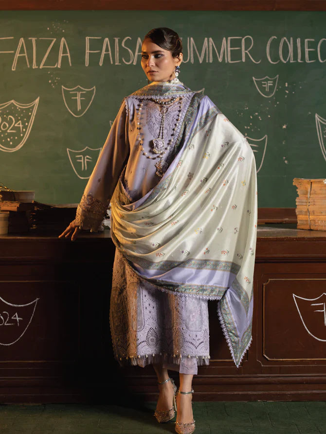 Faiza Faisal | Maya Luxury Lawn | Nazali by Faiza Faisal - Designer Dress - Type: Ladies Clothes - Available at Libayah - 100% Original