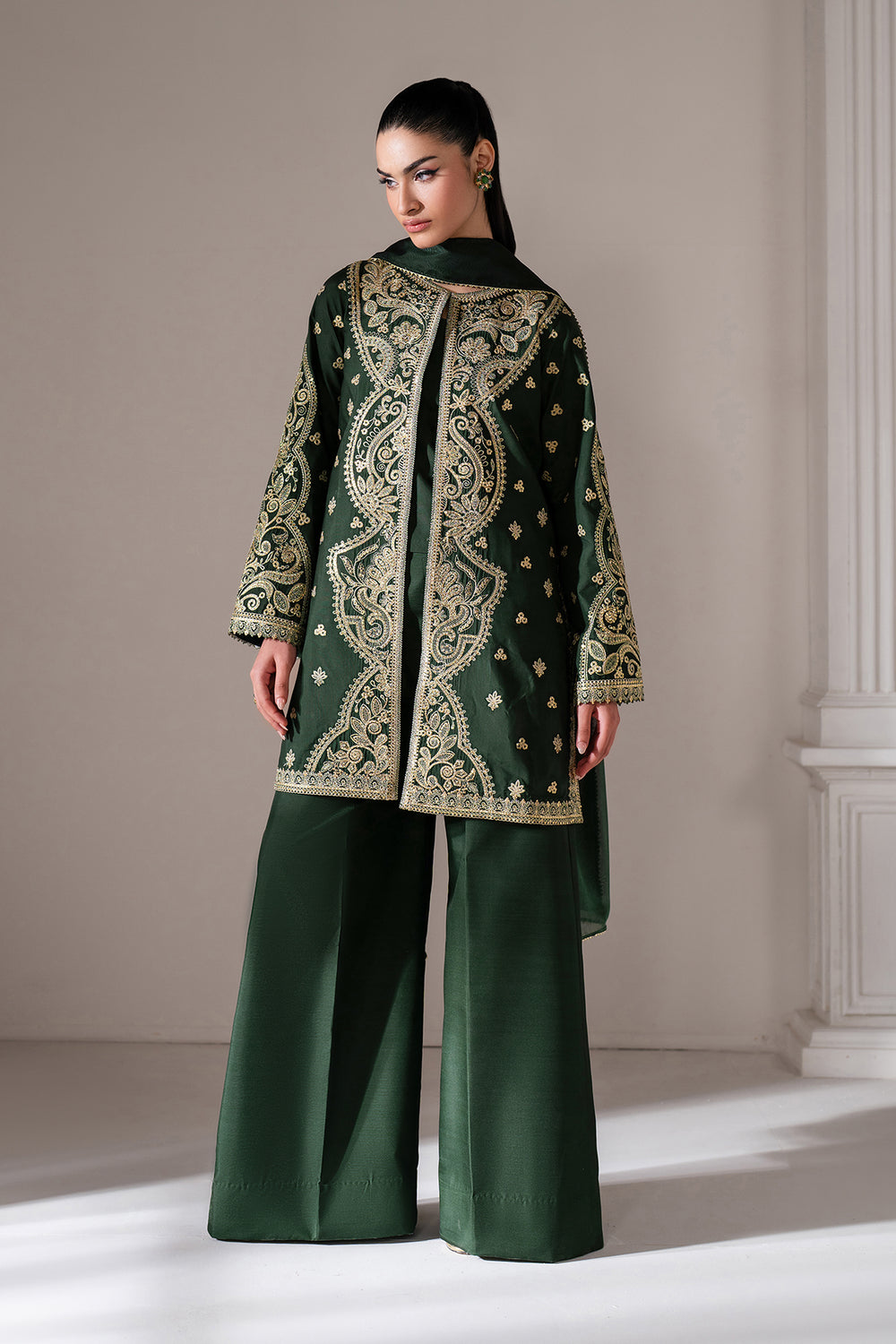 Baroque | Formals Collection | EMBROIDERED RAW SILK UF-4139 by Baroque - Designer Dress  - Type : Ladies Clothes - Available at Libayah - 100% Original 