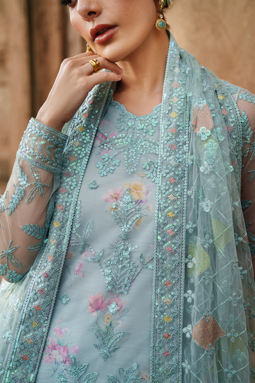Iznik | Festive Formal | UE-535 Embroidered Net by Iznik - Designer Dress  - Type : Ladies Clothes - Available at Libayah - 100% Original 