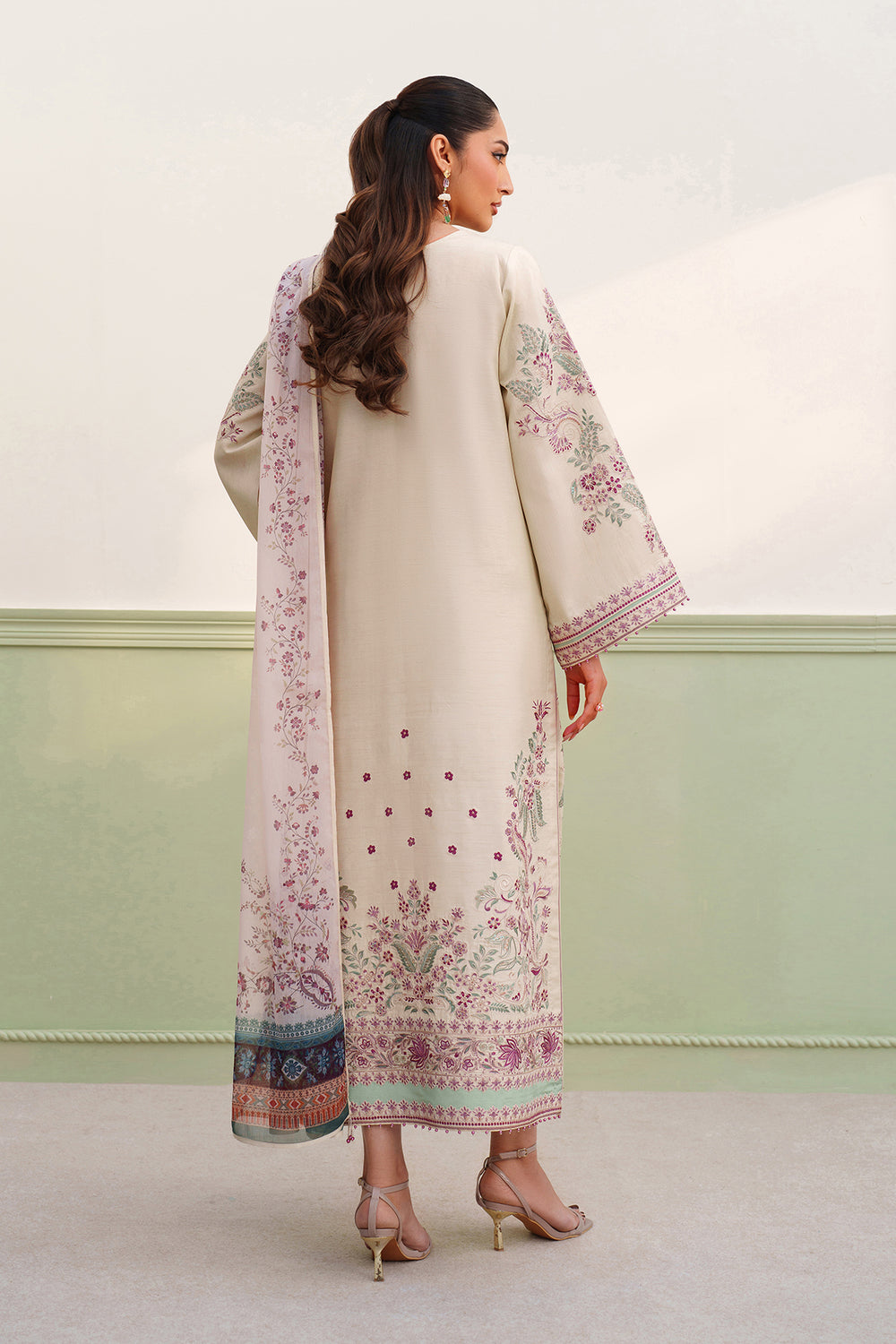 Baroque | Formals Collection | EMBROIDERED RAW SILK UF-4385 by Baroque - Designer Dress  - Type : Ladies Clothes - Available at Libayah - 100% Original 