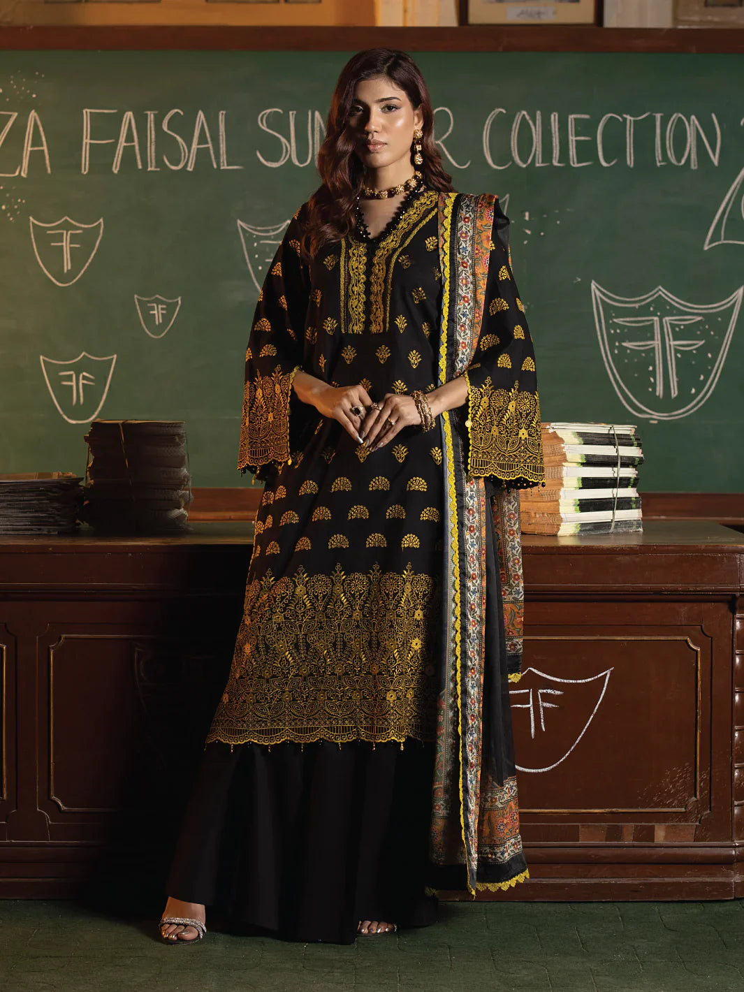 Faiza Faisal | Maya Luxury Lawn | Clara by Faiza Faisal - Designer Dress - Type: Ladies Clothes - Available at Libayah - 100% Original