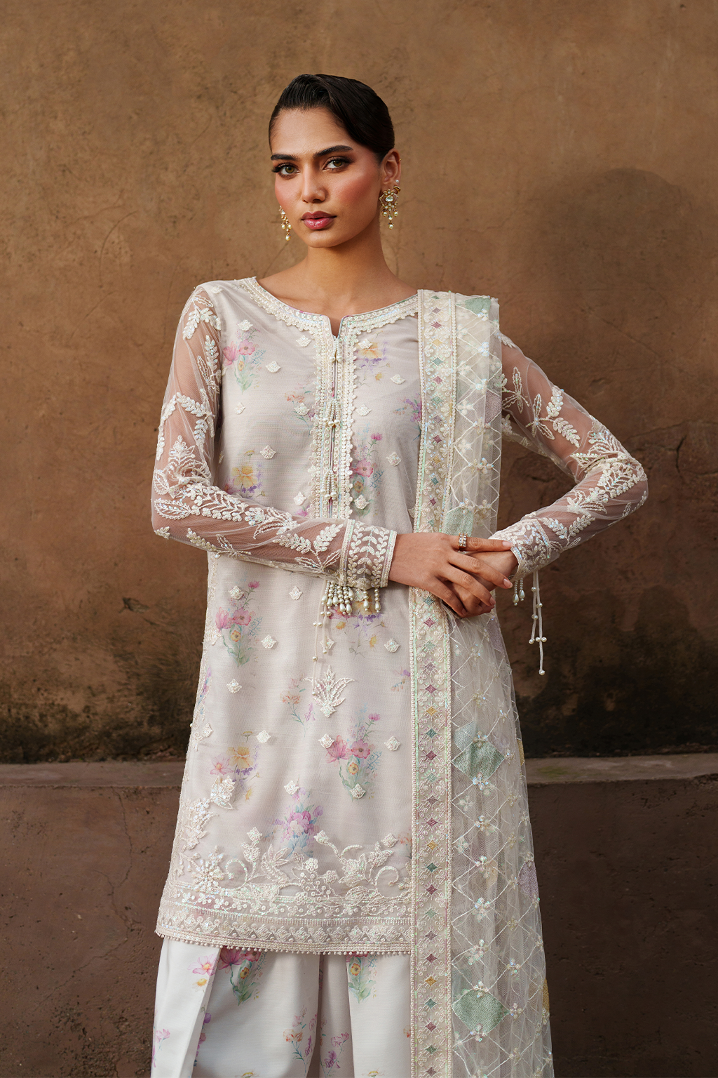 Iznik | Festive Formal | UE-534 Embroidered Net by Iznik - Designer Dress  - Type : Ladies Clothes - Available at Libayah - 100% Original 