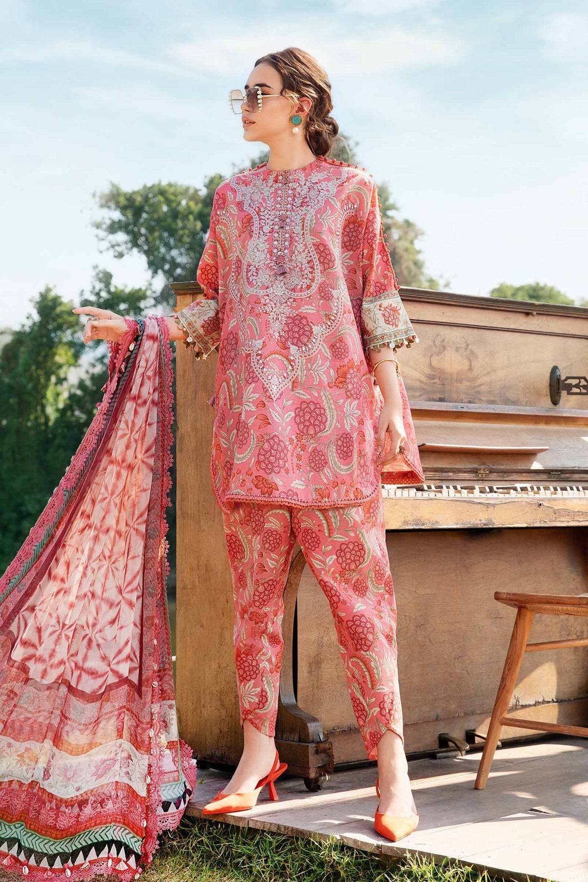 Maria B | M Prints 25 | MPT-2513-A by Maria B - Designer Dress - Type: Ladies Clothes - Available at Libayah - 100% Original