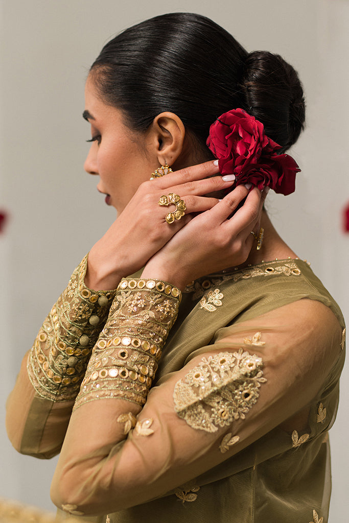 Cross Stitch | Luxe Atelier 24 | OLIVE GLEAM by Cross Stitch - Designer Dress - Type: Ladies Clothes - Available at Libayah - 100% Original