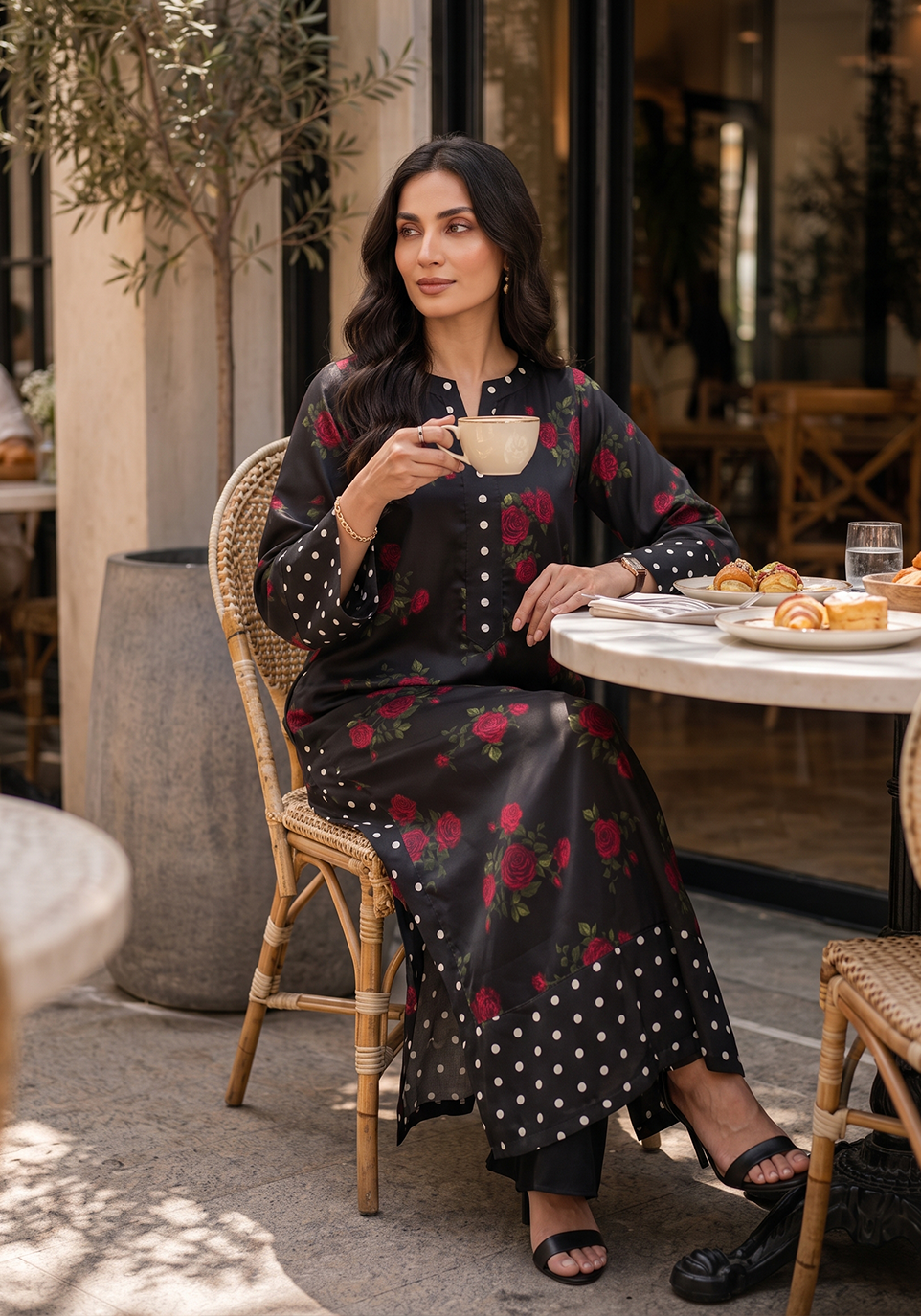 Zarqash | Silk Edit 26 | Rose Noir by Zarqash - Designer Dress  - Type : Ladies Clothes - Available at Libayah - 100% Original 