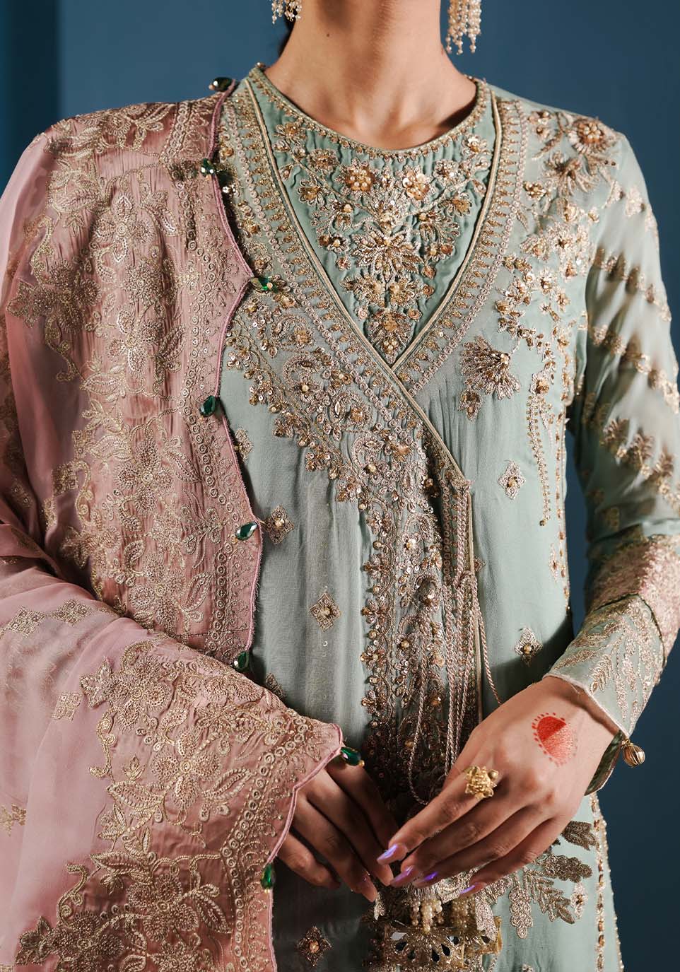 Zarqash | Lakhnawi Festive Chiffon 24 |  ZQL 002 B MEHAR by Zarqash - Designer Dress - Type: Ladies Clothes - Available at Libayah - 100% Original