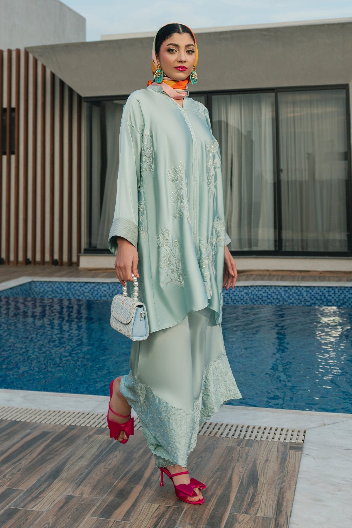Fahad Hussayn | Lawn Banger | Aqua Babe by Erum Khan - Designer Dress - Type: Ladies Clothes - Available at Libayah - 100% Original
