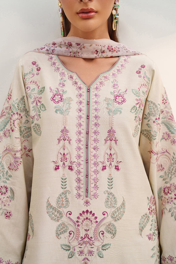 Baroque | Formals Collection | EMBROIDERED RAW SILK UF-4385 by Baroque - Designer Dress  - Type : Ladies Clothes - Available at Libayah - 100% Original 