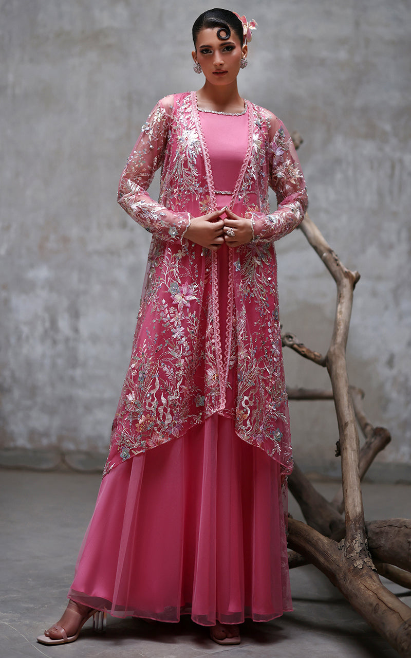Threads and Motifs | Formal Dresses 25 | NET EMBROIDERED JAKCET WITH MAXI by Threads and Motifs - Designer Dress  - Type : Ladies Clothes - Available at Libayah - 100% Original 