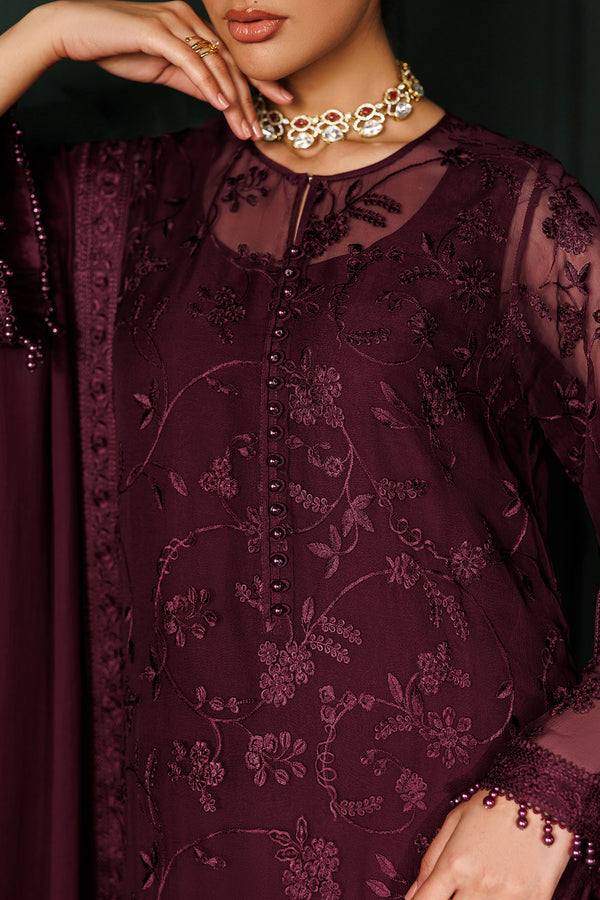 Baroque | Formals Collection | EMBROIDERED CHIFFON UF-4436 by Baroque - Designer Dress  - Type : Ladies Clothes - Available at Libayah - 100% Original 