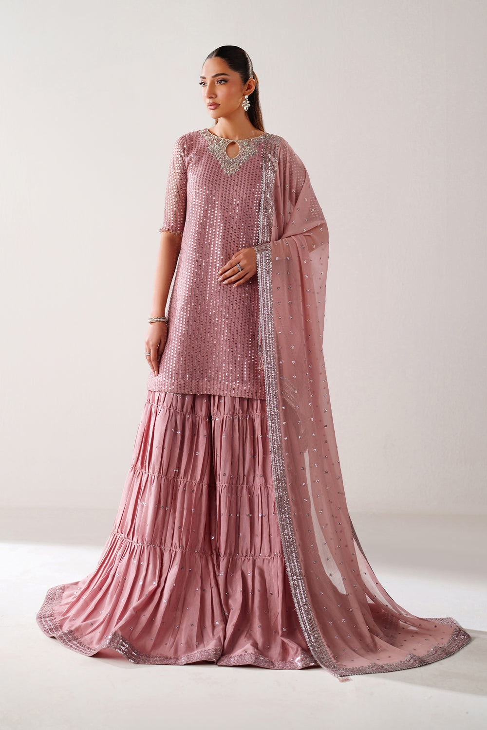 Baroque | Formals Collection | EMBROIDERED CHIFFON UF-4388 by Baroque - Designer Dress  - Type : Ladies Clothes - Available at Libayah - 100% Original 