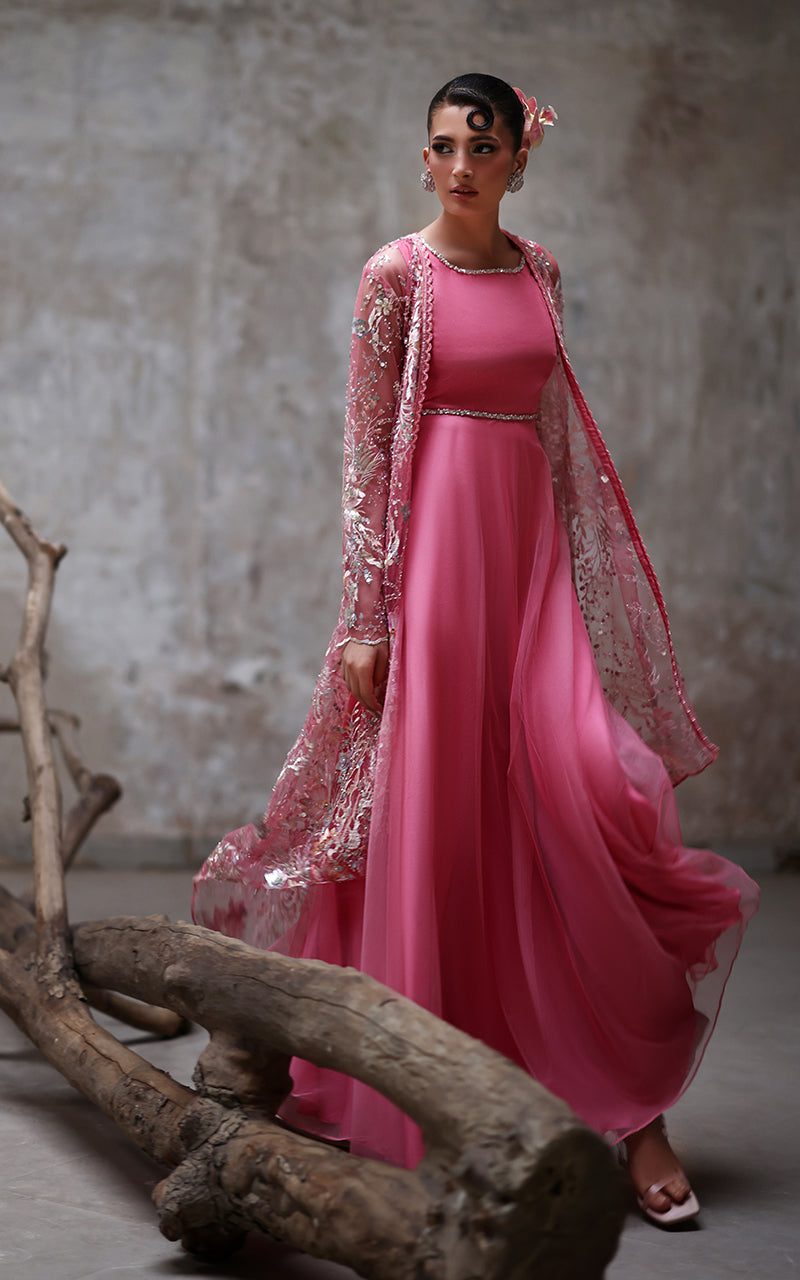 Threads and Motifs | Formal Dresses 25 | NET EMBROIDERED JAKCET WITH MAXI by Threads and Motifs - Designer Dress  - Type : Ladies Clothes - Available at Libayah - 100% Original 