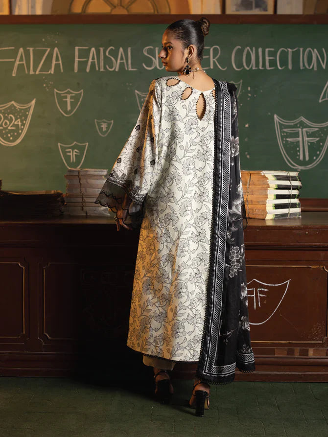 Faiza Faisal | Maya Luxury Lawn | Deniz by Faiza Faisal - Designer Dress - Type: Ladies Clothes - Available at Libayah - 100% Original