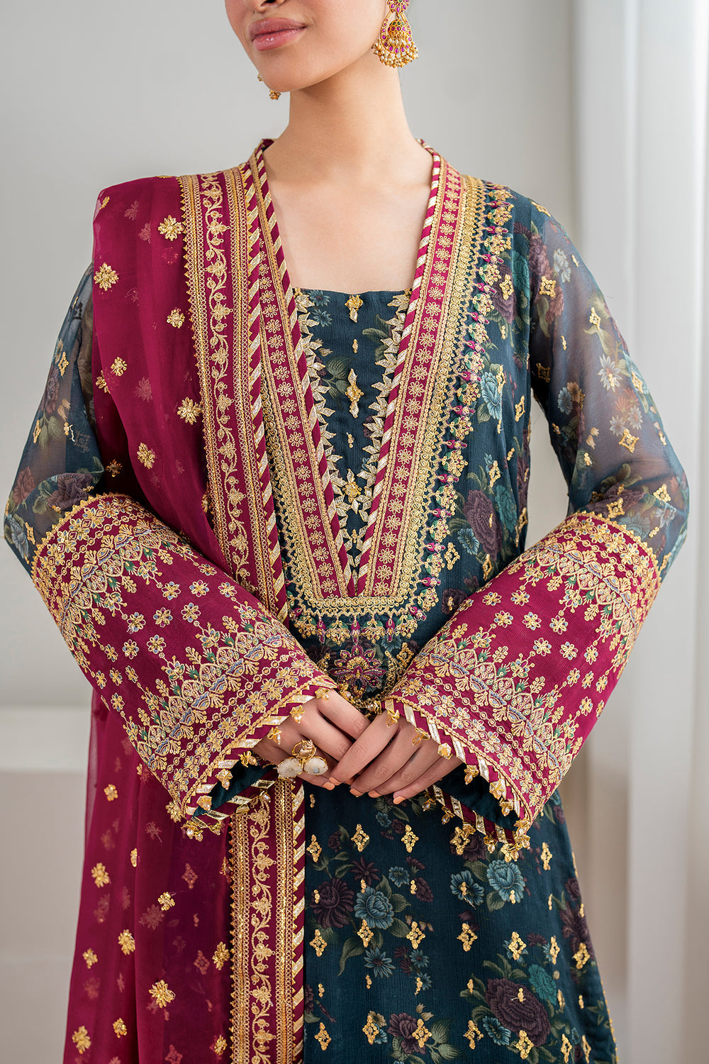 Baroque | Formals Collection | EMBROIDERED CHIFFON UF-689 by Baroque - Designer Dress  - Type : Ladies Clothes - Available at Libayah - 100% Original 