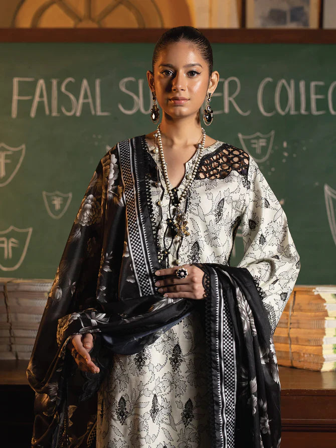 Faiza Faisal | Maya Luxury Lawn | Deniz by Faiza Faisal - Designer Dress - Type: Ladies Clothes - Available at Libayah - 100% Original