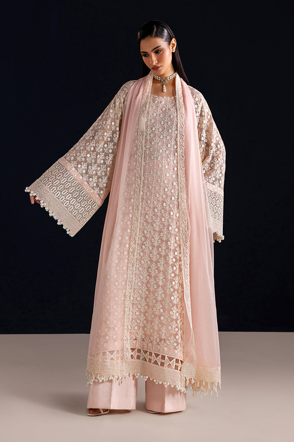 Baroque | Formals Collection | EMBROIDERED CHIFFON UF-4533 by Baroque - Designer Dress  - Type : Ladies Clothes - Available at Libayah - 100% Original 
