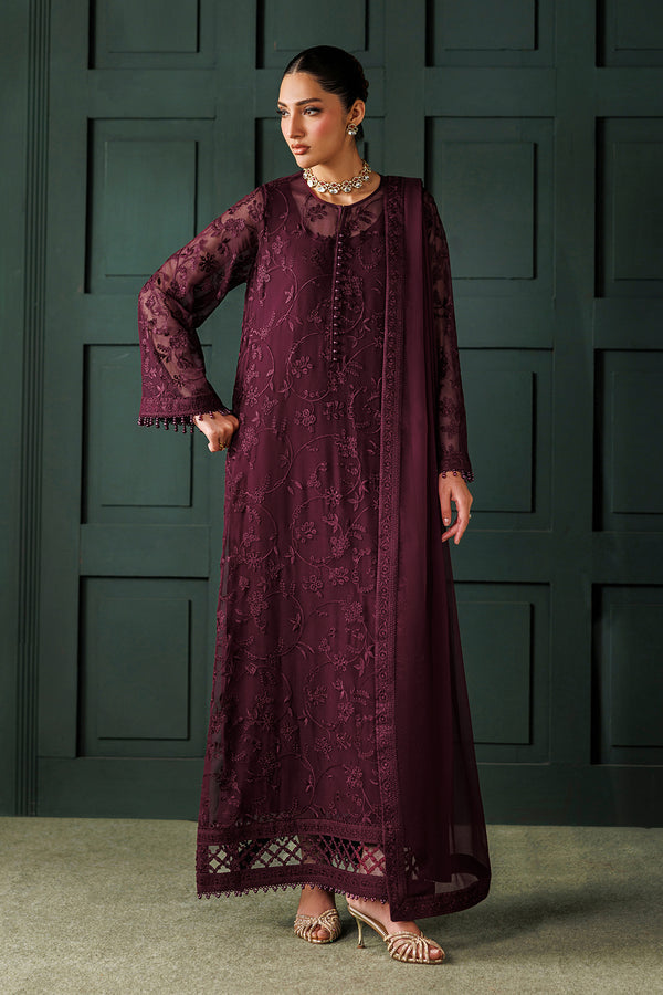 Baroque | Formals Collection | EMBROIDERED CHIFFON UF-4436 by Baroque - Designer Dress  - Type : Ladies Clothes - Available at Libayah - 100% Original 