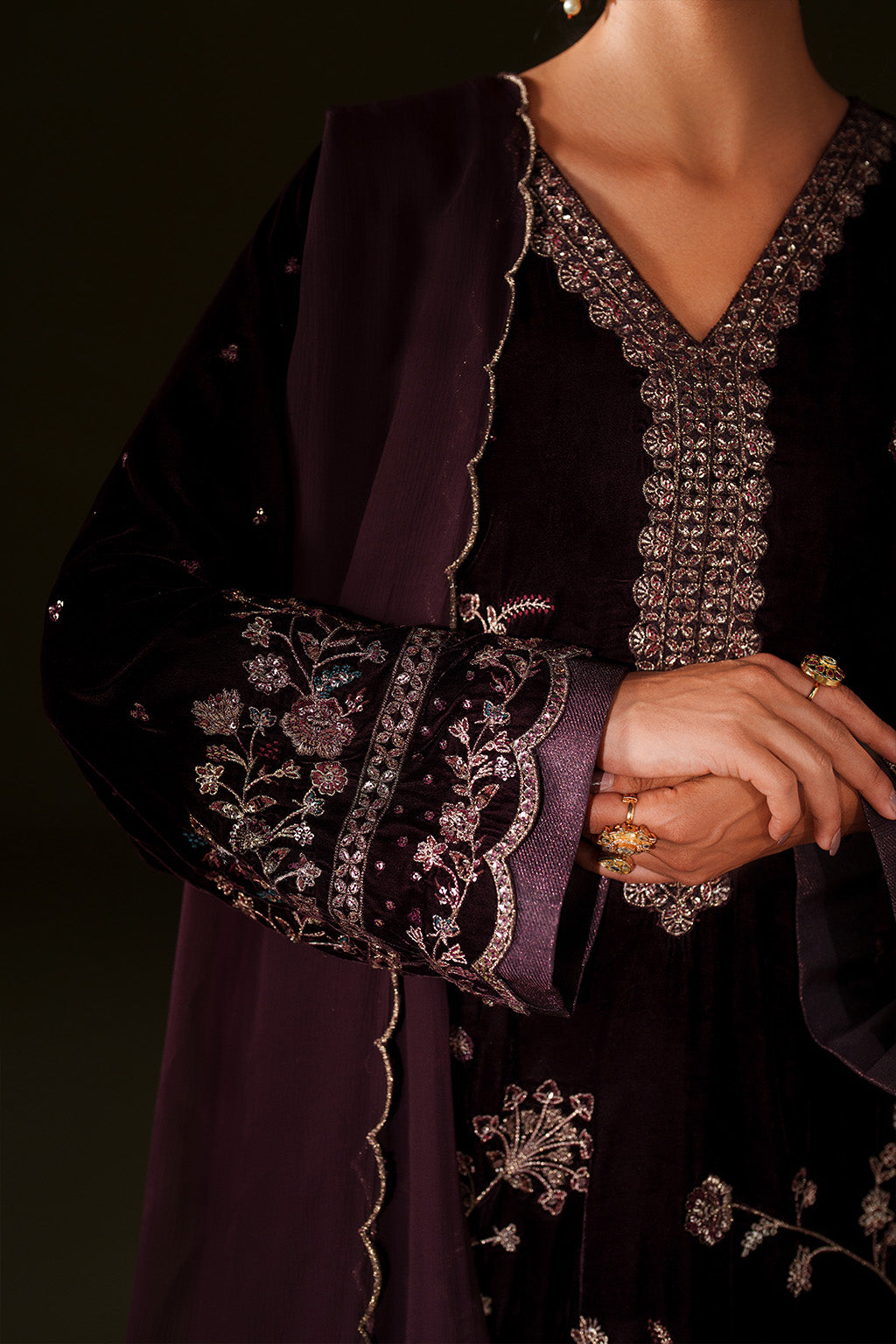 Iznik | Velvet 25 | IV-70 Embroidered Velvet by Iznik - Designer Dress - Type : Ladies Clothes - Available at Libayah - 100% Original 