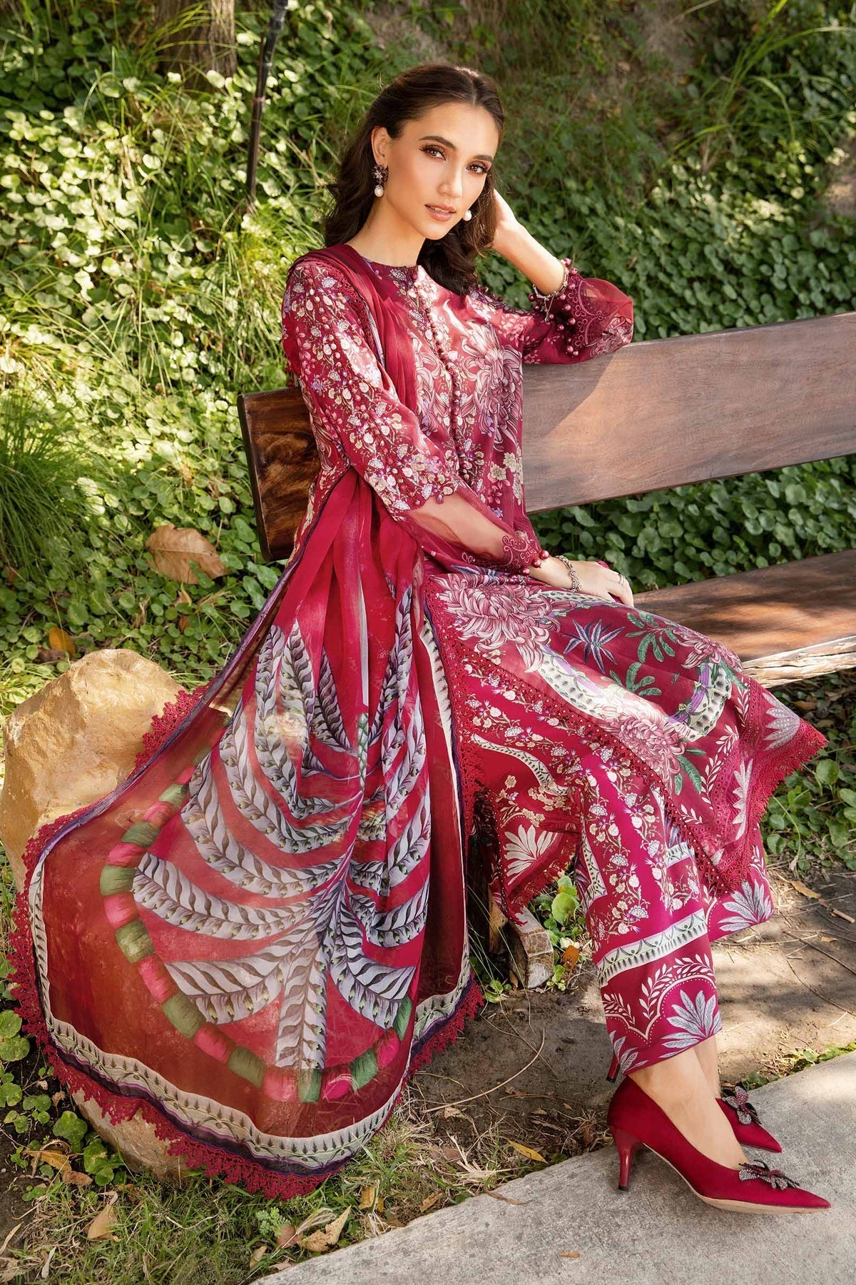 Maria B | M Prints 25 | MPT-2514-B by Maria B - Designer Dress - Type: Ladies Clothes - Available at Libayah - 100% Original