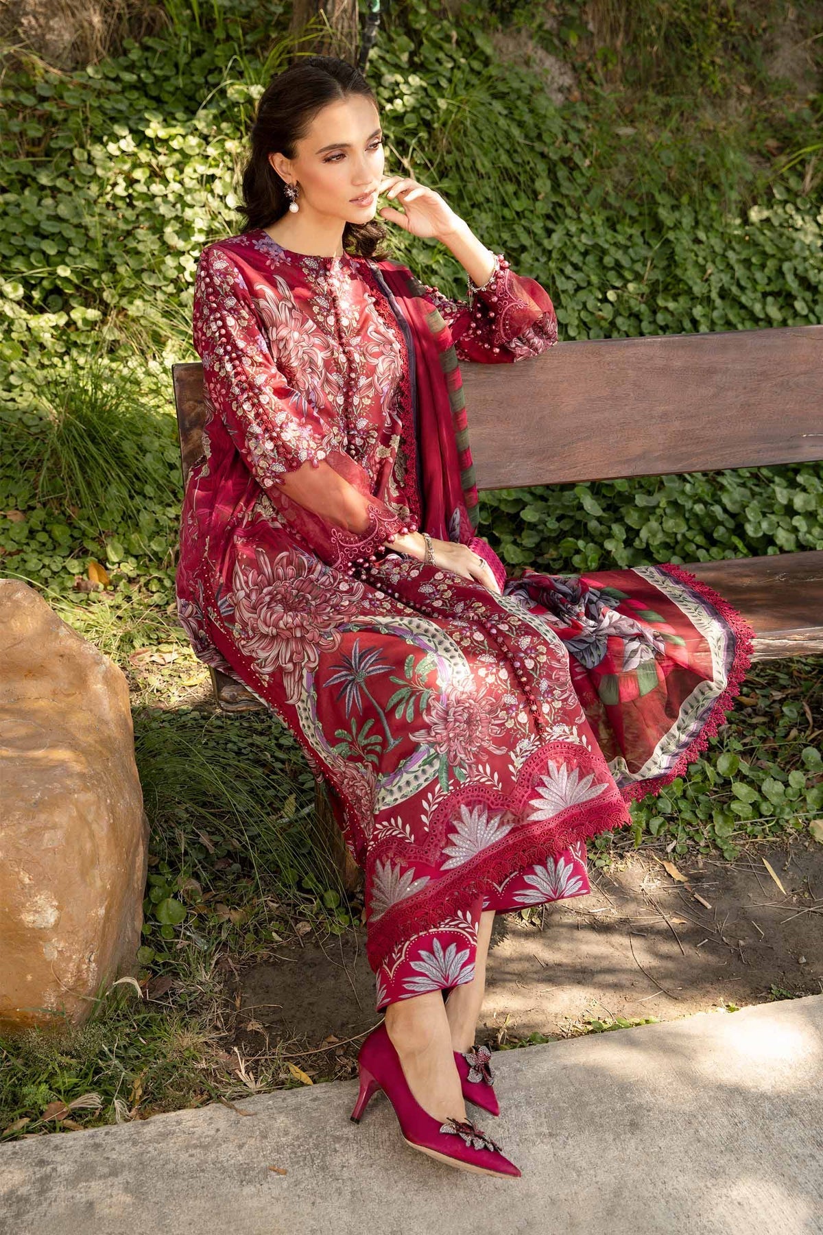 Maria B | M Prints 25 | MPT-2514-B by Maria B - Designer Dress - Type: Ladies Clothes - Available at Libayah - 100% Original