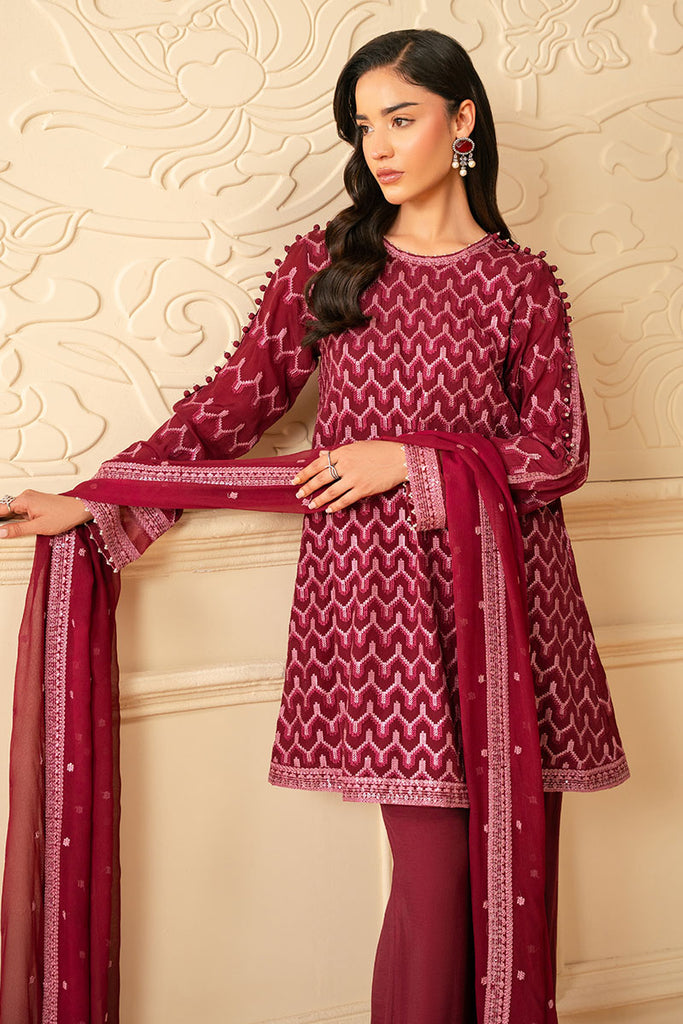 Cross Stitch | Luxe Atelier 25 | BURGUNDY BLISS by Cross Stitch - Designer Dress - Type: Ladies Clothes - Available at Libayah - 100% Original