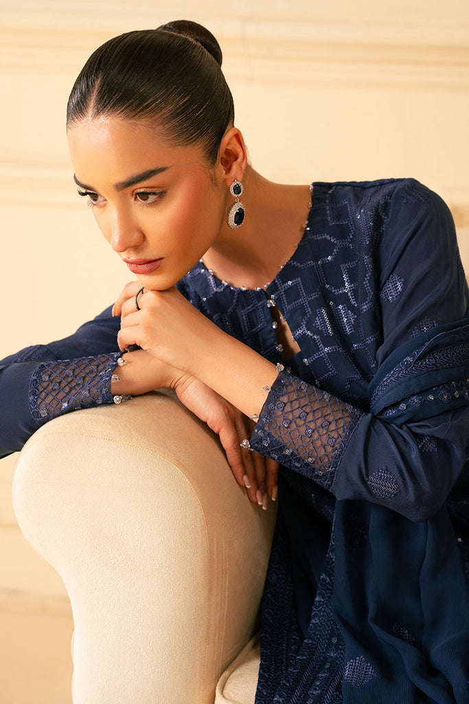 Cross Stitch | Luxe Atelier 25 | INDIGO BLUE by Cross Stitch - Designer Dress - Type: Ladies Clothes - Available at Libayah - 100% Original