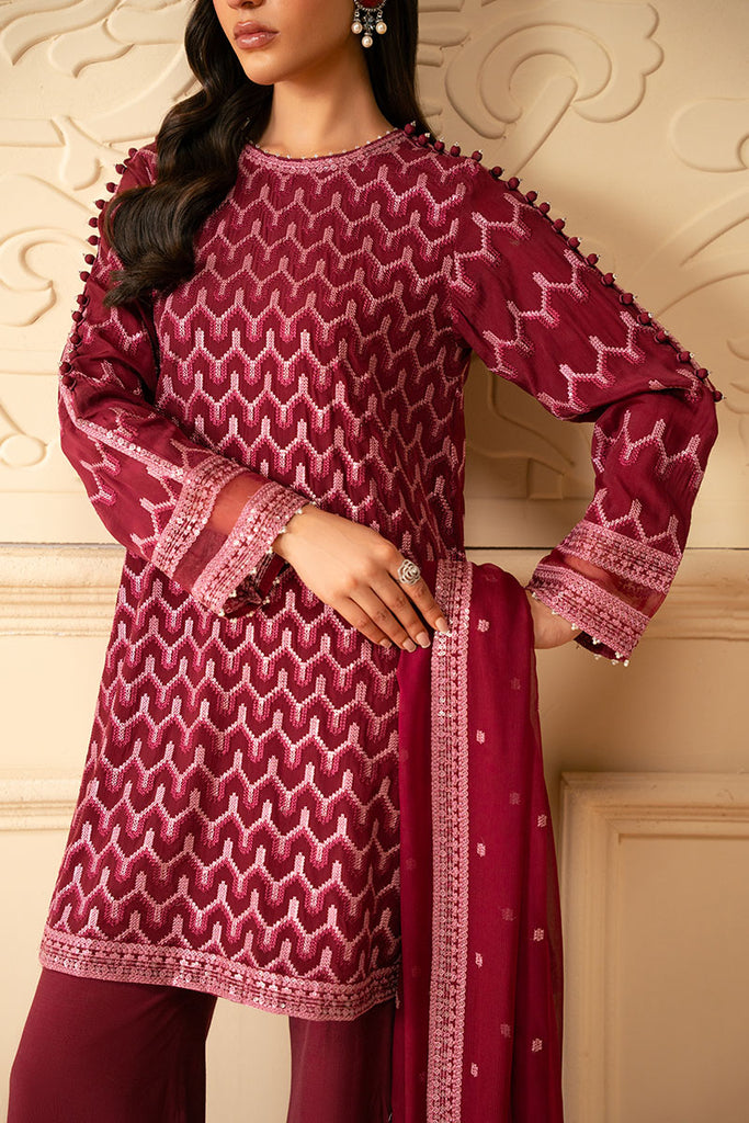 Cross Stitch | Luxe Atelier 25 | BURGUNDY BLISS by Cross Stitch - Designer Dress - Type: Ladies Clothes - Available at Libayah - 100% Original