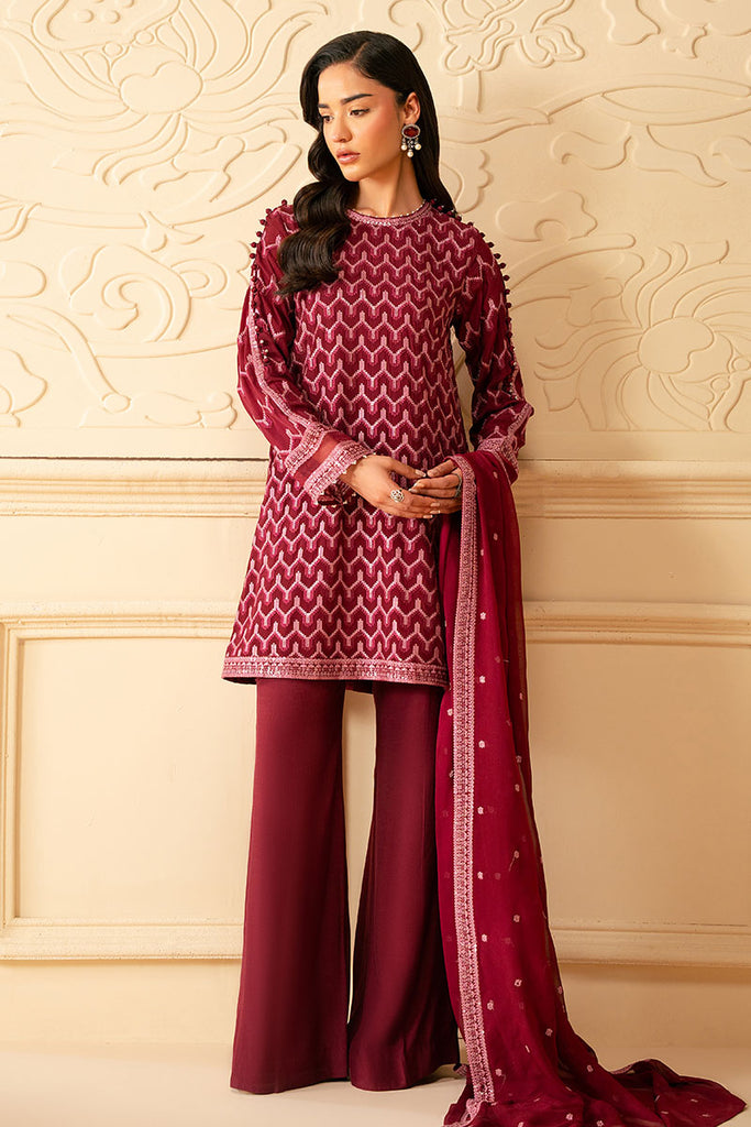 Cross Stitch | Luxe Atelier 25 | BURGUNDY BLISS by Cross Stitch - Designer Dress - Type: Ladies Clothes - Available at Libayah - 100% Original