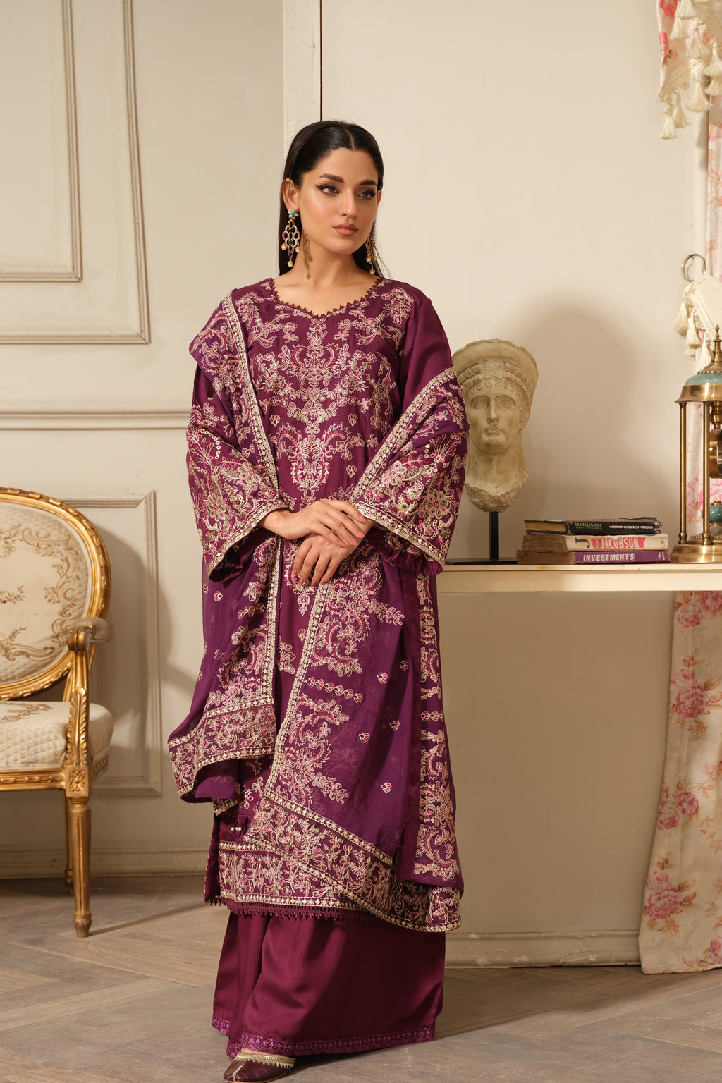Johra | Silsila Embroidered Viscose | JH-259-SIL by Johra - Designer Dress - Type: Luxury - Available at Libayah - 100% Original
